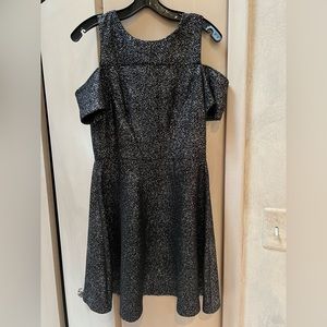Black/Silver, Aqua, Womens dress, L